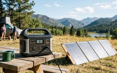 Portable power station with solar panel: Green energy